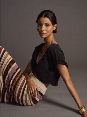 Daily Practice by Anthropologie Layla Twist Tee Crop